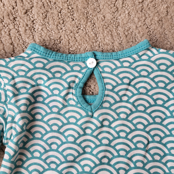 Baby Girl’s Long Sleeve Shirt – KicKee Pants–Teal & White-Size 0–3 Months-NWT - Picture 5 of 8